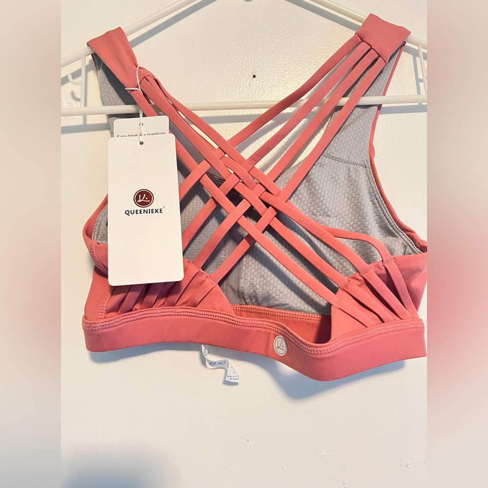 Women's Pink Strappy Sports Bra